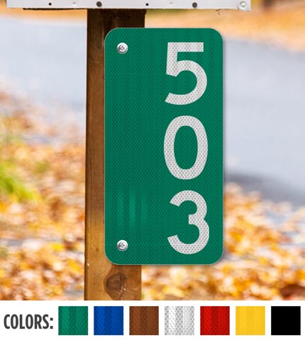Vertical 911 Address Sign — Numbers Only