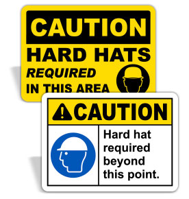 Caution Hard Hat Signs