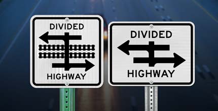 Divided Highway Signs