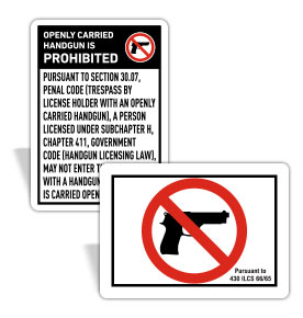 No Firearms Allowed Signs