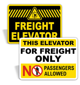 Freight Elevator Signs