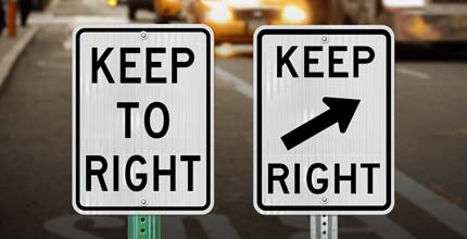 Keep Right Signs