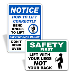 Lifting Safety Signs