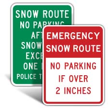 No Parking Snow Signs