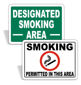 Designated Smoking Area Signs