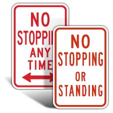 No Stopping or Standing Signs