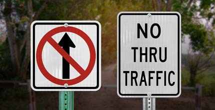 No Thru Traffic Signs