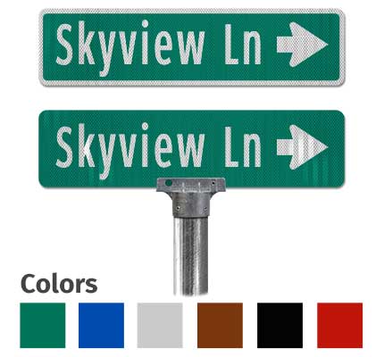 Flat Blade Sign with Directional Arrow
