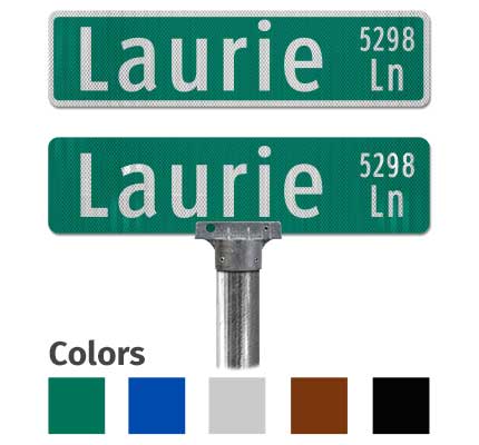 Flat Blade Sign with Suffix and Street Number