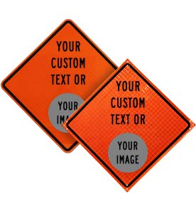 Custom Orange Diamond Traffic Sign