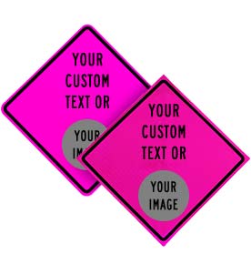 Custom Pink Diamond Traffic Sign