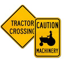 Tractor Crossing Signs