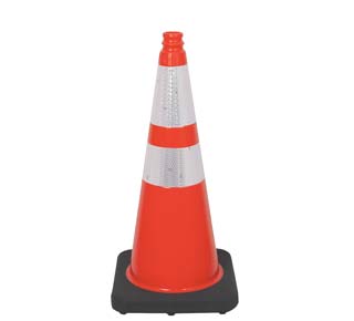 28" Orange Traffic Cone w/ Black Base, 7lbs