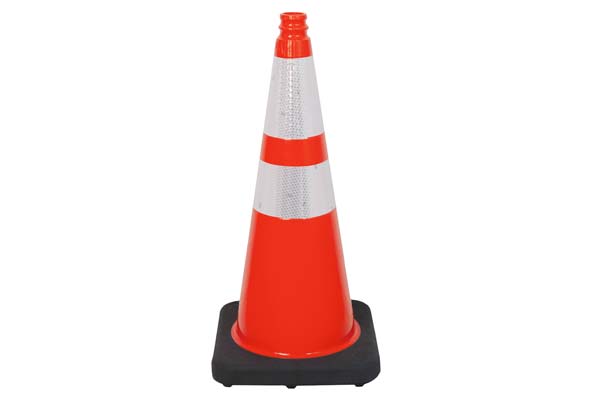28" Orange Traffic Cone w/ Black Base, 7lbs