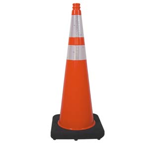 36" Orange Traffic Cone w/ Black Base, 10lbs