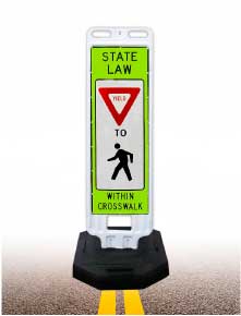 In-Street Pedestrian Crossing Sign with 28lb. Rubber Base