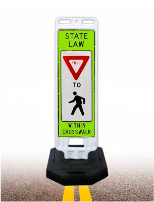 In-Street Pedestrian Crossing Sign with 28lb. Rubber Base
