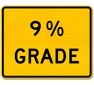 Custom Yellow Supplemental Hill Grade Sign