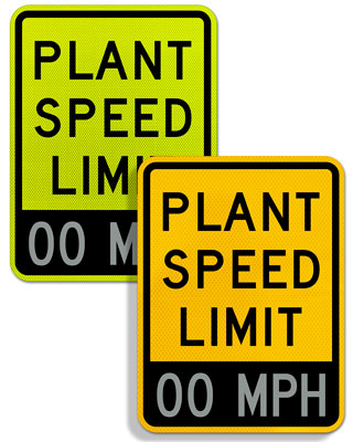 Custom Yellow Plant Speed Limit Sign