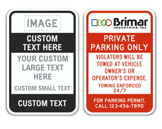 Custom Parking Sign with Image Upload