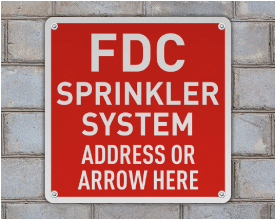 Custom Square FDC Sprinkler Signs