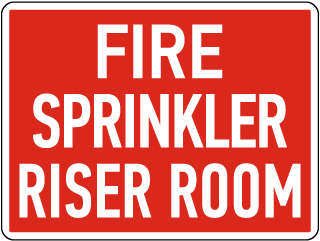 Fire Sprinkler Riser Room Sign