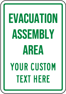 Custom Emergency Assembly Area Sign
