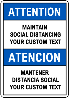 Custom Bilingual Attention Sign