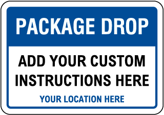 Custom Package Delivery Sign with Blue Header