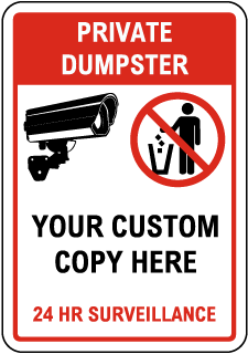 Custom No Dumping Sign with Red Header and Border