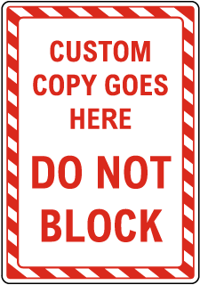 Custom Sign with Striped Red Border, Text, and Image