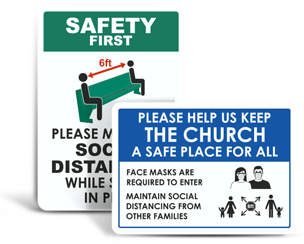Church Social Distancing Signs