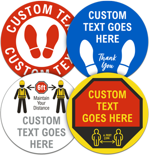 Custom Social Distancing Floor Signs