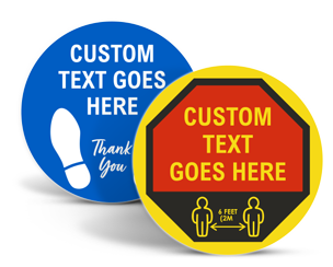 Custom Social Distancing Floor Signs