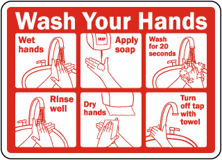 Wash Your Hands Instructions Sign