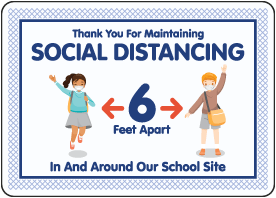 Thank You For Social Distancing School Site Sign