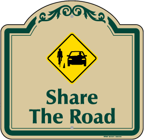 Share The Road Decorative Sign