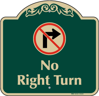 No Right Turn Sign