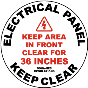 Keep Area Clear For 36 Inches Floor Sign
