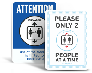 Elevator Social Distancing Signs