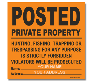 Orange Custom Posted Sign