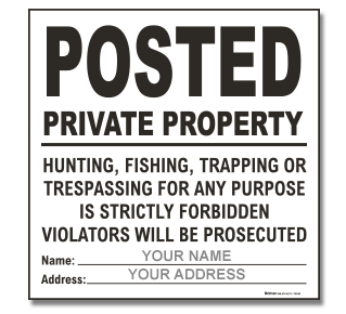 White Custom Posted Sign