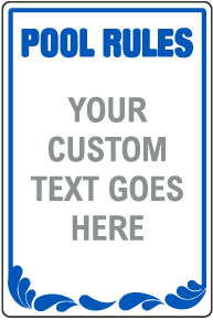 Custom Pool Rules Sign