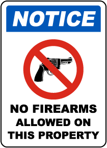 No Firearms Allowed on Property Sign