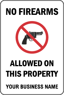 Custom No Guns Sign