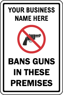 Custom No Guns Sign