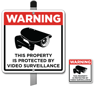 Protected by Video Surveillance Yard Sign