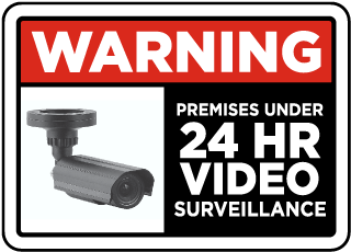 Under 24 Hr Video Surveillance Sign