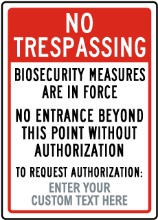 Custom Minnesota Agricultural Land No Trespassing Sign