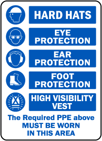 The Required PPE Must Be Worn Sign